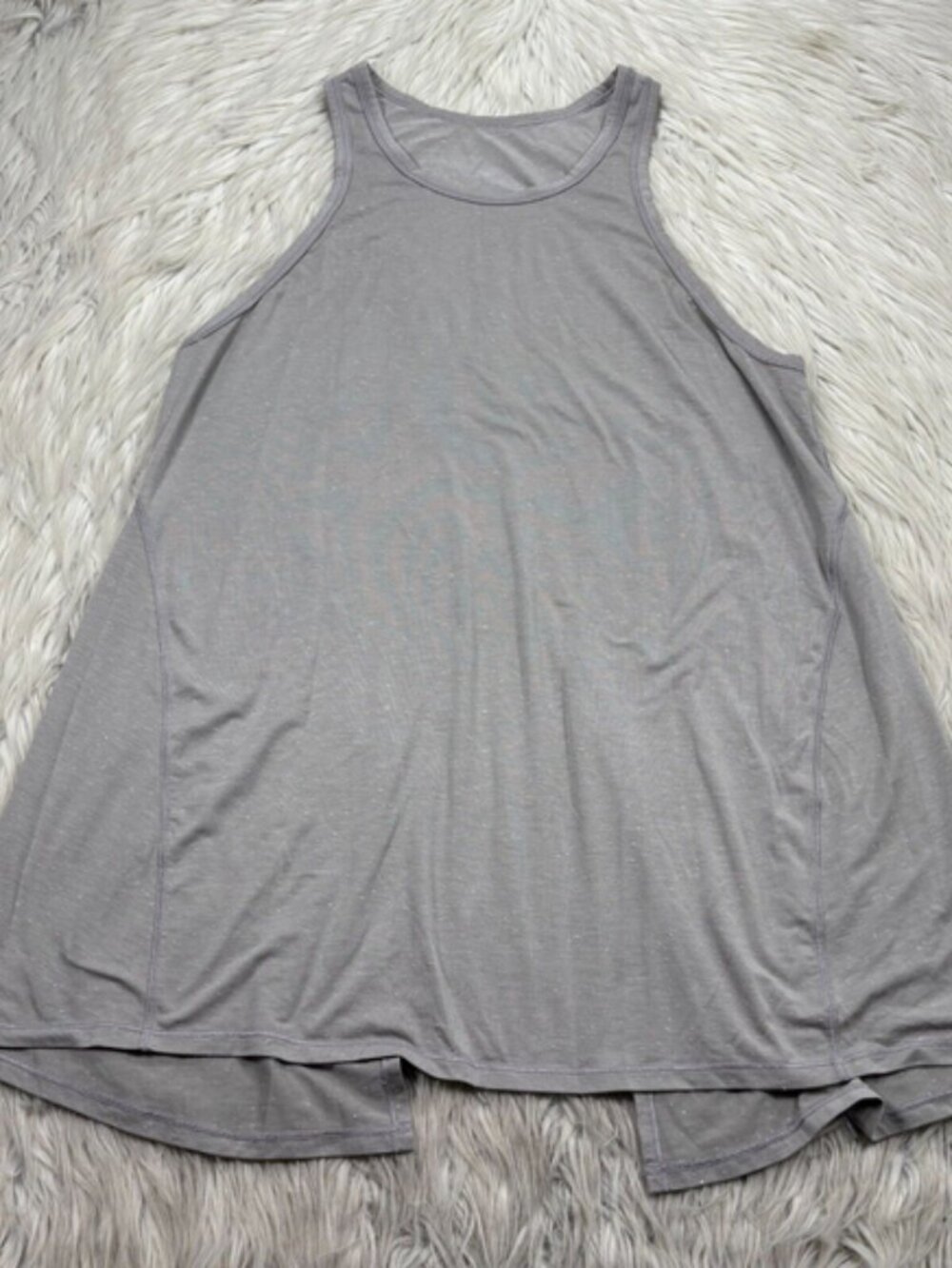 Lululemon Women's 6 8 Speckled Taupe Goal Up Tank Open Split Back Tie Back